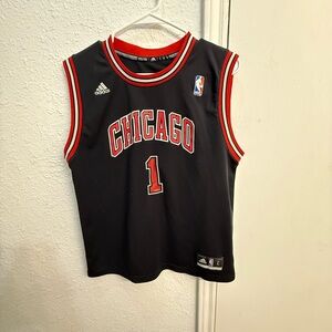 Adidas Black and Red Chicago Bulls Jersey